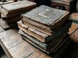 © Maxim Borbut - A stack of antique books with time-blurred edges and subtly worn pages recounts stories of numerous readings