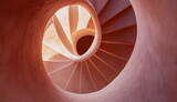 Abstract view of curved modern stairs with natural shadows. Perfect for geometric aesthetics, minimal art, and editorial use.

