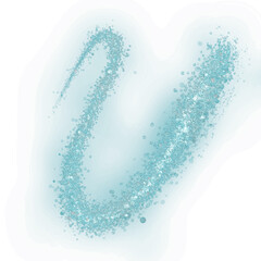 Poster - Sparkling ice diamond trail. Crystal brush stroke on transparent background. PNG