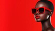 © wulan - Red Hot Chic: A Striking Portrait of a Woman in Red Sunglasses