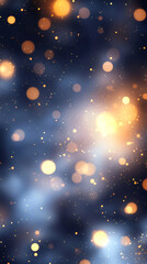 Poster - Glowing blue particles swirling against dark backdrop, generating luminous bokeh effect with soft ethereal light
