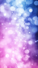 Aufkleber - Sparkling pink and blue backdrop featuring luminous bokeh and drifting snowflakes, generating enchanting winter ambiance