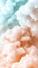 Aufkleber - Vibrant turquoise and orange smoke swirling, blending dynamically and forming ethereal abstract patterns