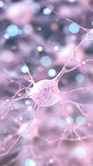 Poster - Neuronal network linking brain cells, transmitting impulses and generating complex neural connections for cognitive processing