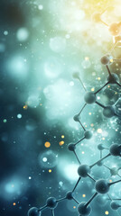 Fototapete - Molecular structure glowing during scientific research, highlighting complex biochemical interactions with soft background blur