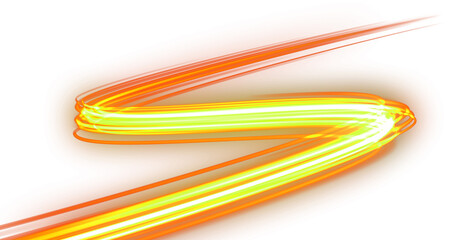 Poster - Light painting tail on transparent background. Optical fiber  speed light. PNG