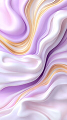Poster - Pastel purple and gold liquids blending, swirling dynamically with fluid motion, generating elegant abstract artistic pattern