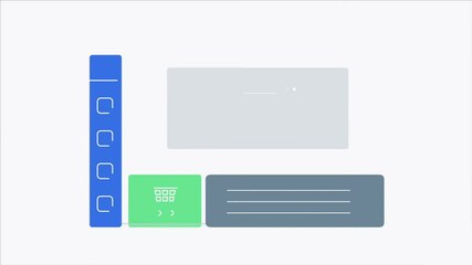 Wall Mural - an animated business dashboard displaying financial charts and data insights for market analysis.