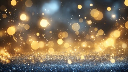 Wall Mural - An abstract image of glowing lights and shimmering particles