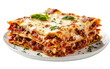 © Ahsan Raza - A delicious Italian dish featuring rich homemade lasagna with flavorful sauce and gooey cheese Isolated on transparent background PNG