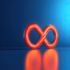 Poster - glowing infinity symbol on dark blue background