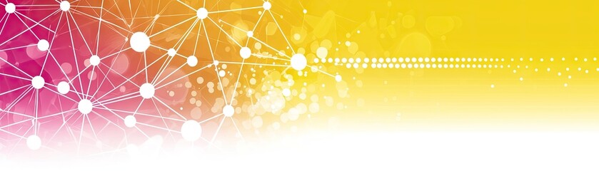 Poster - network nodes and connection on color gradient, for technology backdrop