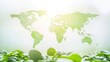 © Iswanto - Green world map above plants. For environment, agriculture, nature and global issues concepts