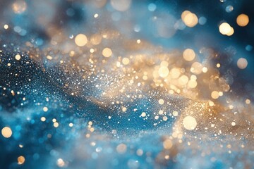 Wall Mural - Abstract celestial scene featuring sparkling bokeh and flowing textures