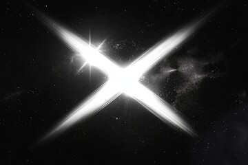 Aufkleber - Futuristic glowing X symbol in deep space with cosmic light effects, representing technology, innovation, high-tech vision, and modern digital aesthetics, Generative AI