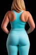 © Ben - Curvy confident woman in athletic wear seen from behind, embracing body positivity, fitness strength, and self-empowerment in a powerful and dynamic image, Generative AI