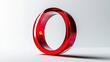 © Bear Studio - Red Transparent Ring with Reflective Surface on a Minimalist Background