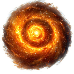 Wall Mural - A swirling vortex of fiery orange and yellow light resembling a galaxy or nebula radiates outward from a bright center.