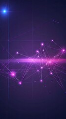 Poster - connected network nodes glow in digital space for technology, science, and future-themed projects