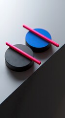 Poster - geometric shapes on monochrome backdrop, possible arts and crafts creation, educational, or design p