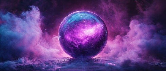 Wall Mural - a large purple ball floating in a body of water