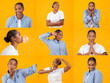 © Prostock-studio - A cheerful collection of individuals showcasing happiness through various expressions and activities against a bright yellow background. The diversity in their interactions radiates positivity.