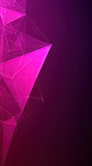 Wall Mural - abstract polygonal shapes, vibrant pink, dark background, digital art, technology concept
