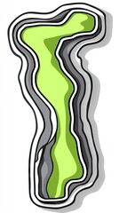 Wall Mural - abstract green layered shape design