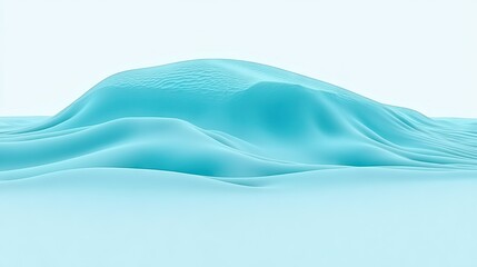 Wall Mural - abstract light blue landscape, smooth forms, digital art, background image