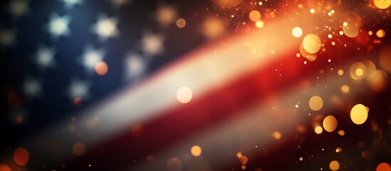 Leinwandbilder - Abstract American Flag Design with Bokeh Highlights for Artistic and Celebratory Purposes : Generative AI