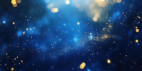 Wall Mural - Beautiful blue background filled with sparkling and glittering light dots