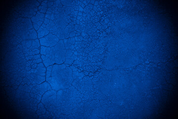 Aufkleber - Old wall pattern texture cement blue dark abstract  blue color design are light with black gradient background.