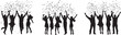 © Nazia - Silhouette of a group of people throwing confetti in the air, celebration and happiness vector silhouette