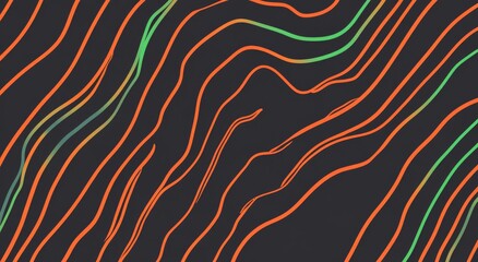 An abstract pattern with wavy lines creates a vibrant and dynamic background with orange and green hues.