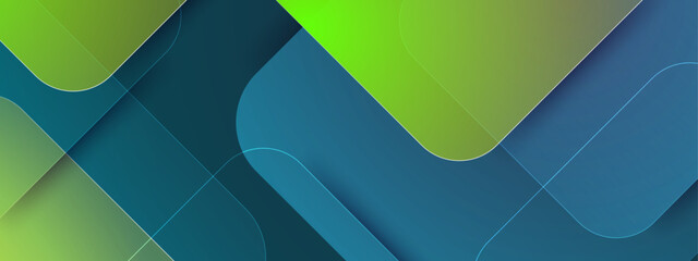 abstract teal and bright green gradient geometric background vector illustration