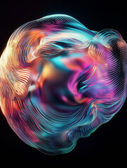 Fototapete - Colorful abstract form showing lines flowing and transforming