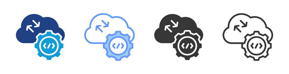 Api icon set multiple style collection