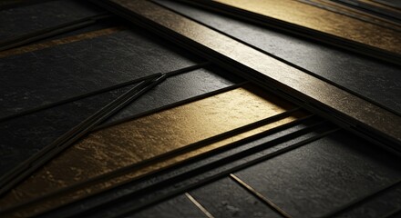 Aufkleber - A black and gold design with a shiny surface