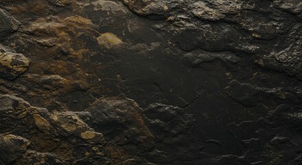 Aufkleber - A black and brown rock wall with a lot of texture