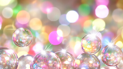 Wall Mural - colorful bokeh background with sparkling bubbles creates dreamy and vibrant atmosphere. image featur