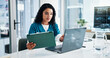 © CC/peopleimages.com - Woman, nurse or research with tablet or laptop for medical study or discovery at hospital. Female person, employee or healthcare worker browsing on technology for telehealth app or results at clinic