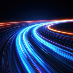 Wall Mural - abstract light trails: speed, motion, and energy in a night scene