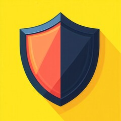 Wall Mural - modern shield icon with bold colors on vibrant background