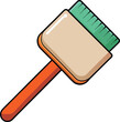 © MstParul - Vector illustration of a paintbrush with green bristles, Vector image of a paintbrush with an orange handle and green bristles, designed for painting or artistic tasks.