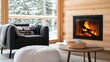 © logitech - Cozy winter living room with fireplace