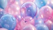 © wanna - 3D rendering of pastel pink and blue balloons background