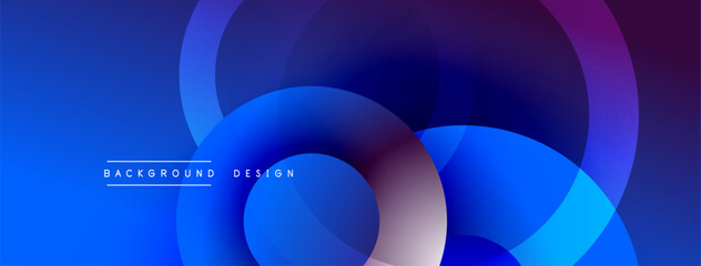 Poster - Layered circular shapes in vivid colors form a gradient-rich abstract design with smooth transitions, depth effects, and a modern, futuristic aesthetic