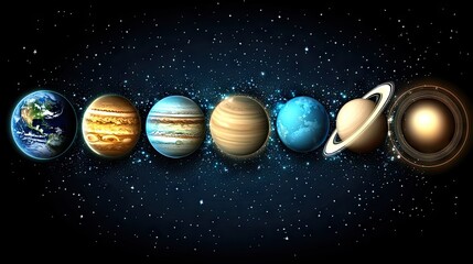 Wall Mural - solar system planets in space (8)