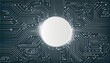 © Stefan Schurr - Futuristic technology background with white circle circuit wires on motherboard