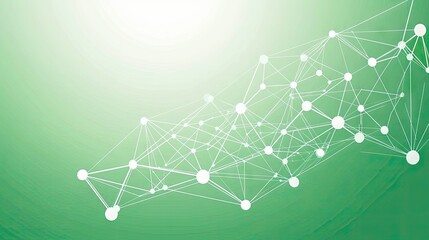 Sticker - networked connections on green background. abstract. for website. future tech